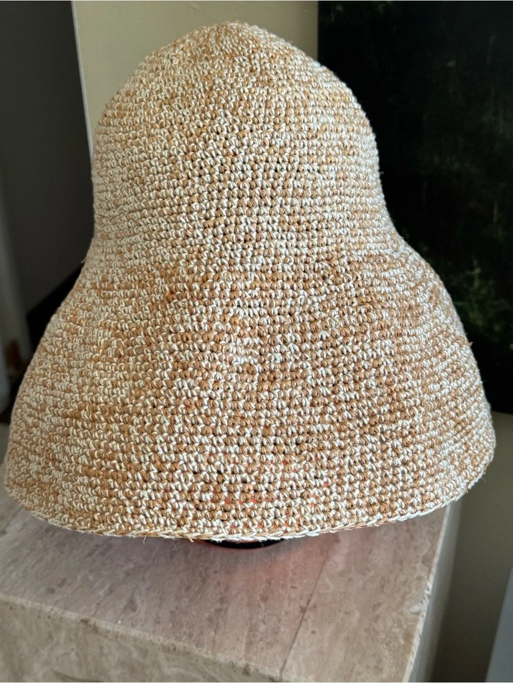 Helen Kaminski Raffia Crochet Sun Hat 12cm Brim Handmade Madagascar